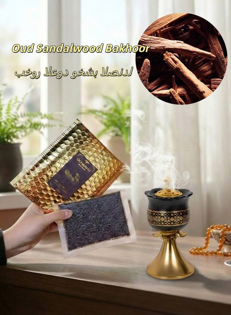 أود أل سعود بخور عود وخشب الصندل 80 جرام، رائحة غنية، ينقي الروح، مناسب للحفلات والصلوات - Image 1